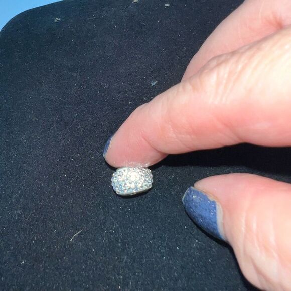 Kays Sterling and Swarovski Clear Stone Bead Charm - Picture 3 of 6